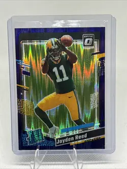 2023 Panini Donruss Optic - Rated Rookie Jayden Reed #239 Purple Shock Prizm - Image 1