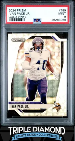 2024 Panini Prizm Ivan Pace Jr. Gold Vinyl Prizm #2/5 PSA 9 Mint A718 - Image 1