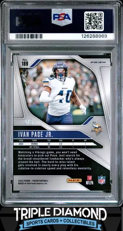 2024 Panini Prizm Ivan Pace Jr. Gold Vinyl Prizm #2/5 PSA 9 Mint A718 - Image 2