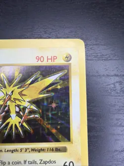 Zapdos 16/102 Holo Rare Base Set Shadowless Pokemon Unlimited Holo Card ⚡🔥 - Image 3