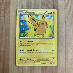 Pokemon TCG - Pikachu 5/12 Holo Rare - 2013 Mcdonald’s Happy Meal Promo - DMG - Image 1