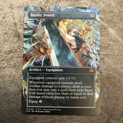 Buster's Sword - Custom Art MTG Magic The Gathering Playtest Card - Image 1