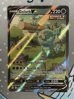 Golurk V 182/203 Evolving Skies Alt Art Holo Ultra Rare Pokemon Card - Image 1