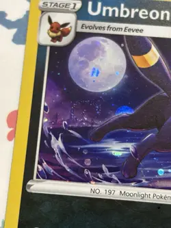 Pokemon TCG Umbreon SWSH129 Holo Rare Sword & Shield Cosmos Promo Card SWIRL - Image 2