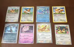 8x Card Lot of Eevee's and Eevee Evolutions Pokemon Cards - Image 1