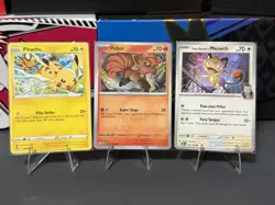 Pokemon TCG 3 Card Lot Pikachu Vulpix Team Rocket’s Meowth 049/195 037/165 #01 - Image 1