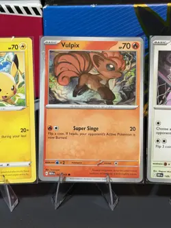 Pokemon TCG 3 Card Lot Pikachu Vulpix Team Rocket’s Meowth 049/195 037/165 #01 - Image 3