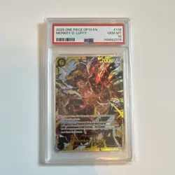 Namco 2025 One Piece CCG Monkey D. Luffy OP10-118 Secret Rare Foil PSA 10 - Image 2