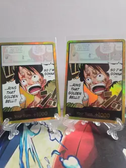 Bandai Don!! Monkey D. Luffy Ring That Golden Bell!! Foil - English Playset X2 - Image 1