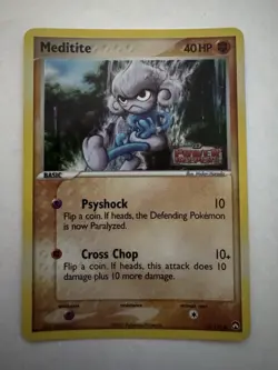Pokemon Meditite 55/108 EX Power Keepers Reverse Holo Stamped NM - Image 1