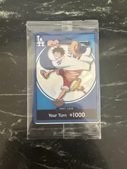 2026 ONE PIECE LA DODGERS MONKEY D LUFFY DON CARD PROMO and HAT COMBO - Image 4