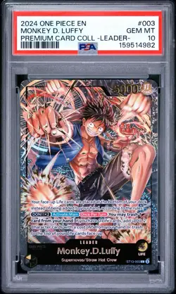 2024 ONE PIECE PREMIUM CARD COLLECTION LEADER #003 MONKEY D. LUFFY PSA 10 - Image 1
