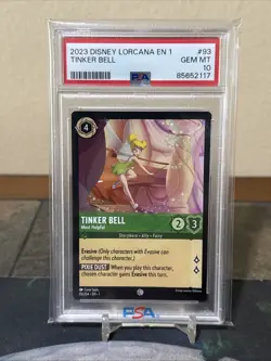 2023 Disney Lorcana the First Chapter Tinker Bell PSA 10 #93 Peter Pan - Image 1