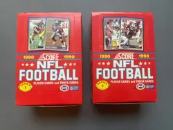 1990 SCORE NFL Football Series 1 -two unopened wax box - 72 sealed packs total C - Image 1