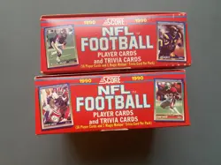 1990 SCORE NFL Football Series 1 -two unopened wax box - 72 sealed packs total C - Image 4