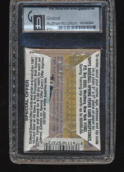 GAI 10 1987 Topps Cello Pack Barry Bonds Rookie Front & Back Perfect Rare - Image 2
