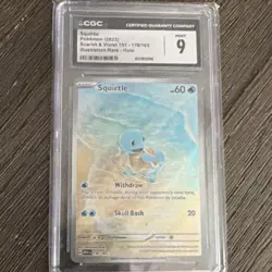 Pokemon TCG Squirtle 170/165 Scarlet & Violet 151 Illustration Rare Holo CGC 9 - Image 1