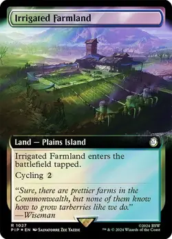 Irrigated Farmland SURGE FOIL EXTENDED - 1027 - Rare - Fallout PIP MTG - Image 1