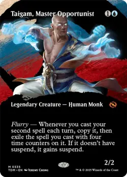 Taigam, Master Opportunist (Borderless) Mythic Tarkir: Dragonstorm NM Magic - Image 1