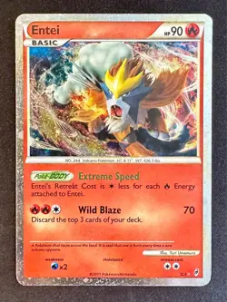 Entei SL3 2011 Call of Legends Pokemon Card TCG Shiny Holo Rare Exclusive Lp/Mp - Image 1