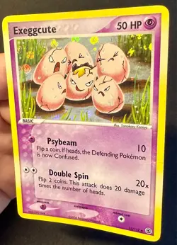 Exeggcute 33/112 EX FireRed & LeafGreen Pokemon Card Komiya Art Reverse Holo Mp - Image 2