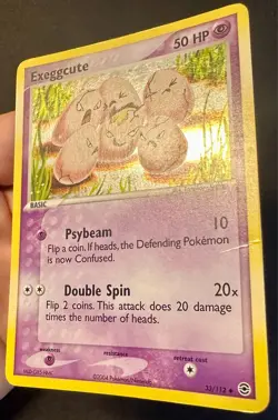 Exeggcute 33/112 EX FireRed & LeafGreen Pokemon Card Komiya Art Reverse Holo Mp - Image 3