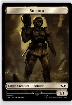 MTG 40K Non-Foil Soldier (002) Space Marine Devastator Double-Sided Token T 2/5 - Image 1