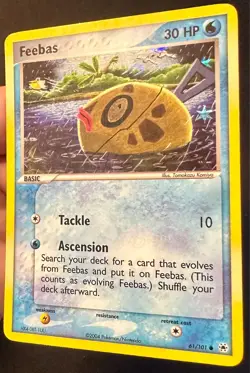 Feebas 61/101 2004 EX Hidden Legends Pokemon Card Komiya Art Reverse Holo - VLP - Image 2