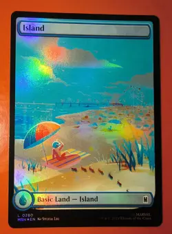 MTG: MARVEL SUPER HEROES, 0280, ISLAND, , FOIL FINISH, MSH - Image 1