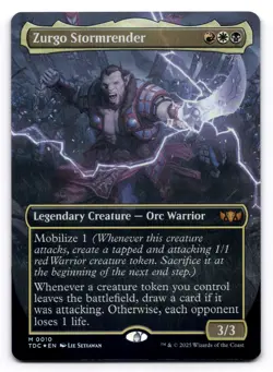 Zurgo Stormrender Borderless NM Foil Commander: Tarkir: Dragonstorm 10 MTG - Image 1
