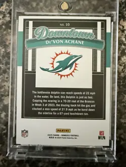 2025 Panini Donruss #10 Devon Achane Downtown SSP Miami Dolphins. PLEASE READ!!! - Image 2