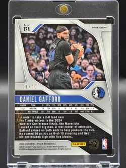 DANIEL GAFFORD 2024-25 Panini Prizm Gold Wave Prizm #'d 4/10!!! Mavericks!!! - Image 4