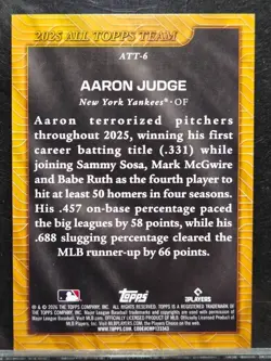 Aaron Judge - 2026 Topps Series 1 #ATT-6 All Topps Team Yankees - Image 2