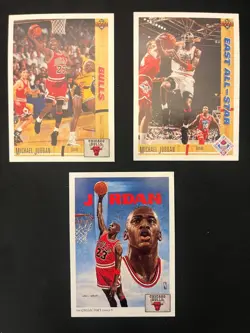 Michael Jordan 1991-92 Upper Deck Lot 3 Cards #44 #75 Checklist #69 All Star - Image 2