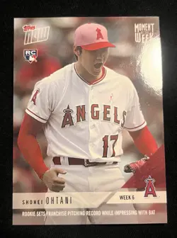 Shohei Ohtani 2018 Topps Now Moment of the Week #MOW-6 Rookie Los Angeles Angels - Image 1