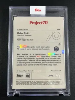 2021 Topps Project 70 Babe Ruth #666 The GOAT By Alex Pardee - Image 2