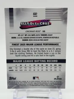 ELLY De La CRUZ 2026 Topps Finest Mini Diamond RARE! - Image 2