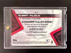2019 Topps Chrome Albert Pujols Rookie Debut Gear #DGA-AP AUTOGRAPH & RELIC /50 - Image 5