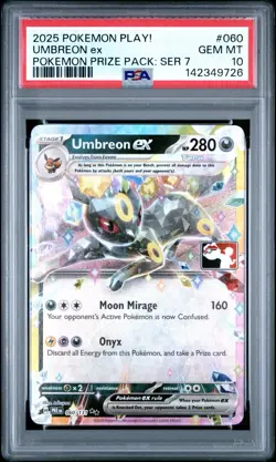 UMBREON EX 2025 POKEMON PLAY! PRIZE PACK SERIES 7 #060/131 PSA 10 Q3963 - Image 1
