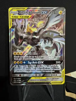Pokemon TCG Pikachu & Zekrom GX SM168 Tag Team Holo Promo - Image 1