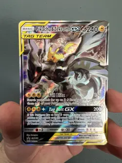 Pokemon TCG Pikachu & Zekrom GX Sun Moon Team Up SM168 Holo NM/MINT Pack Fresh - Image 1