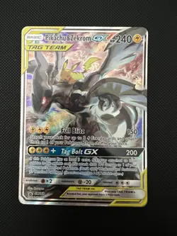 Pokemon TCG Pikachu & Zekrom GX Sun Moon Team Up SM168 Holo NM/MINT Pack Fresh - Image 2
