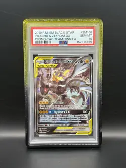 Pokemon TCG Pikachu & Zekrom GX Sun Moon Team Up SM168 Holo Promo PSA 10 - Image 1