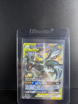 Pokemon Pikachu & Zekrom GX TCG Sun Moon Team Up SM168 Holo Promo - Image 1