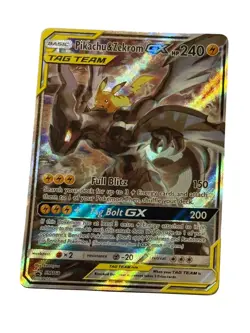 Pokemon TCG Pikachu & Zekrom GX Sun & Moon Team Up SM168 Holo Promo Mint - Image 1