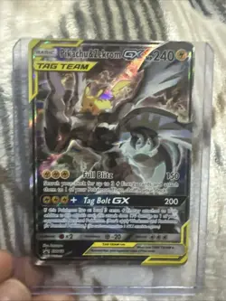 Pokemon Pikachu & Zekrom GX TCG Sun & Moon SM168 Holo Promo Tag Team UNGRADED - Image 3
