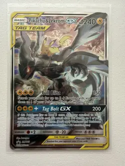 Pokemon TCG Pikachu & Zekrom GX Sun Moon Team Up SM168 Holo Promo - Image 1