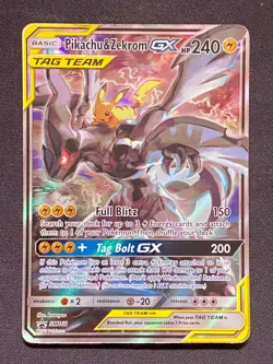 Pokemon TCG - Pikachu & Zekrom GX Tag Team SM168 - HP Black Star Promo - Image 1