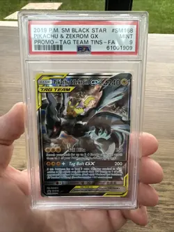 PSA 9 Pikachu & Zekrom GX SM168 | Pokemon TCG S&M Tag Team Black Star Promo - Image 1