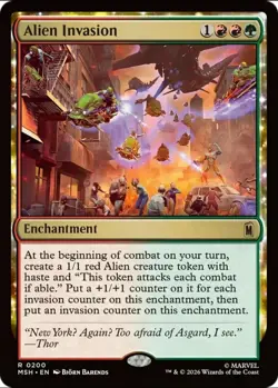 X 1 Alien Invasion NM-M Marvel Super Heroes 200 MTG Magic The Gathering - Image 1